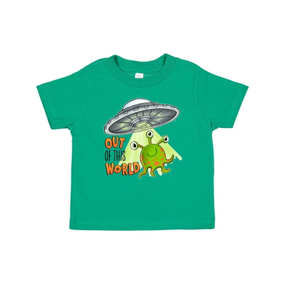 Inktastic Out of this World- cute green alien UFO Boys or Girls Baby T-Shirt
