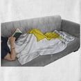 thumbnail image 6 of Animal Soft Flannel Fleece Throw Blanket, Cartoon Spraying Water to Air Sea Waves Cheerful Funny Artwork, Cozy Plush for Indoor and Outdoor Use, 50" x 70", Yellow Pale Blue, by Ambesonne, 6 of 6