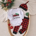 thumbnail image 3 of HCNTES Boys Winter Outfits My First Christmas Baby Boy Baby Boy Fall Clothes Long Sleeve Xmas Tree Car Romper Red Plaid Pants 0 6 9 12 18 24 Months Boys Autumn Fall Set, 3 of 8