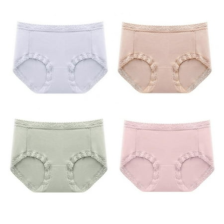 

Xmarks Womens Underwear 4 Pack Mid Waisted Breathable Panties for Women 2XL