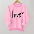 thumbnail image 2 of Womens Sweaters Valentine's Day Love Print Long Sleeve Crew Neck Pullover Sweatshirt Loose Fit Top Xl Size Sweaters For Women, 2 of 3