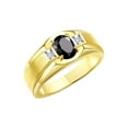thumbnail image 3 of RYLOS Men's Rings 14K Yellow Gold Classic 7X5MM Oval Gemstone & Diamond Ring Onyx October Birthstone Rings For Men, Gold Rings Size 13, 3 of 7