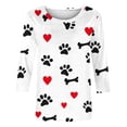 thumbnail image 4 of HomeGardon 3/4 Length Sleeve Womens Tops,Womens Shirts Fashion Women's Casual Print Round Neck T-shirt Top Blouse,S-XXL, 4 of 4