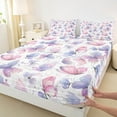 thumbnail image 3 of Castle Fairy Boys Girls Gradient Butterflies 4 Pieces Queen Sheet Sets,Dreamy Princess Ultra Soft Flat Sheet,Spring Garden Queen Fitted Sheet,Luxury Bedroom Decor, 3 of 7