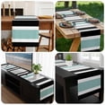 thumbnail image 6 of Turquoise Black Stripe Table Runner 90 Inches Long, Modern Abstract Coarse Striped Kitchen Coffee Dining Table Decoration for Home Party Birthday Wedding Home Decor 13x90 Inches, 6 of 8