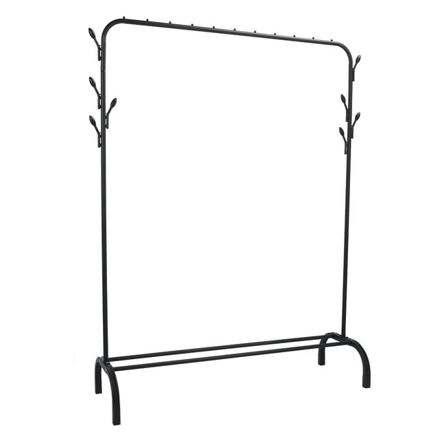 Floor Clothing Rack, Carbon Steel Freestanding Clothing Rack for Drying Clothes Black,White