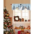 thumbnail image 4 of Christmas Snowman Tie Up Valances Curtain, Xmas Tree Deer Light Blue Winter Snow Scene Adjustable Rod Pocket Short Window Treatment Tie Up Curtains Valances for Kitchen Living Room Bathroom 42x18 In, 4 of 9