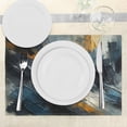 thumbnail image 3 of Ambesonne Navy Blue Place Mats Set of 4, Abstract Brushstroke Art, Standard Size, Blue Grey Dimgray Orange, 3 of 5