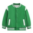 thumbnail image 2 of Grblisyd Kids Baseball Jackets Boys Girls Jacket Casual Lightweight Fit Varsity Button Long Sleeve School Coat with Pocket, 2 of 6