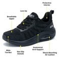 thumbnail image 4 of MAFEKE Women's Air Walking Casual Shoes Arch Support Orthotic Breathable Tennis Sneakers for Plantar Fasciitis Allblack size 9.5, 4 of 6