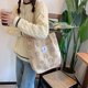 thumbnail image 2 of Bolso de hombro retro de pana con cara sonriente, bolso de lona para clase de estudiante femenina, bolso de mano sencillo y moderno, 2 of 6