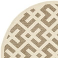 thumbnail image 3 of SAFAVIEH Courtyard Alvin Geometric Indoor/Outdoor Area Rug, 6'7" x 6'7" Round, Brown/Bone, 3 of 5
