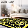 thumbnail image 2 of ODIKA 3'x5' Machine Washable Non-Slip Area Rug, Midnight Elegance Sequin Spiral Tree Skirt with Luxe Embellishments High Traffic Rug, Yellow, 630767, 2 of 7