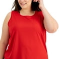 thumbnail image 2 of ID Ideology Women's Birdseye Mesh Tank Top Red Size 2X, 2 of 3