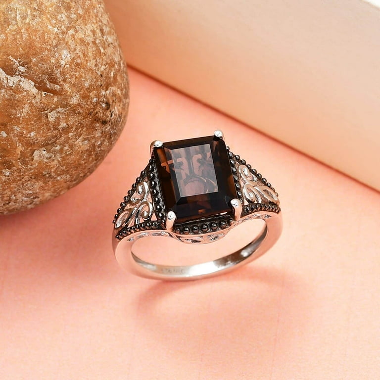 Smoky topaz 2024 ring sterling silver