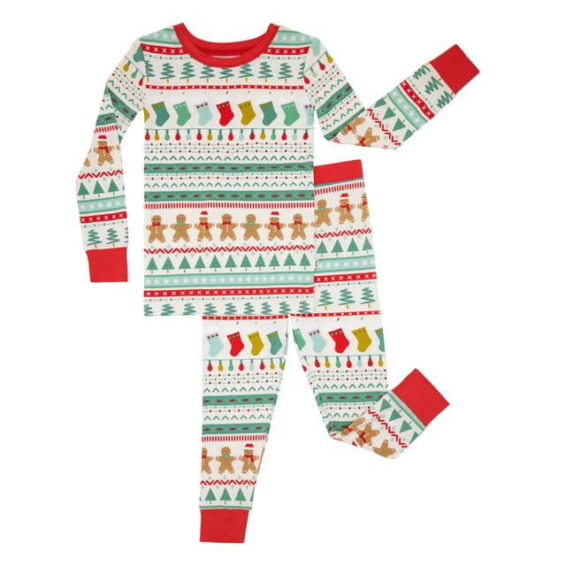 Pijama Little Sleepies de viscosa de dos piezas navideñas de 12 a 18 m