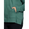 thumbnail image 4 of RBX Active Women's Plus Size V-Neck French Terry Hoodie Tunic Sweatshirt, 4 of 5
