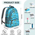 thumbnail image 5 of Excavator and Crane Blue Pattern Cute School Backpack Bag with Padded Back and Adjustable Shoulder Straps 16.9 X 12.6 X 5.9 Inches, 5 of 5