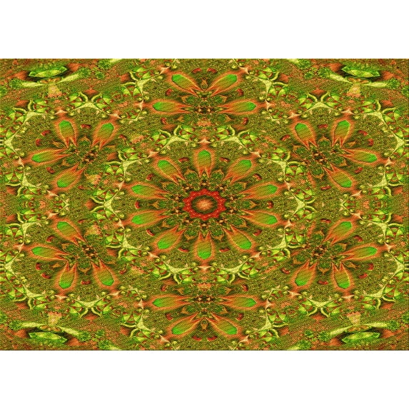 Ahgly Company Indoor Rectangle Patterned Pistachio Green Area Rugs, 4' x 6'