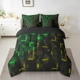 thumbnail image 2 of Erosebridal Geometric Plaid Bedding Queen Size,Green Yellow Comforter Sets with Sheets,Futuristic Cubes Bedding Sets Queen Size,Super Cozy Neon Bedroom Decoration,Reversible,7 Pieces, 2 of 6