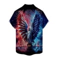 thumbnail image 5 of Telankuip Men's American 250th Anniversary Print Summer Shirts 1776-2026 Patriotic Tee Loose Breathable Button down down Casual Top for Independence Day 6-Blue XL, 5 of 7