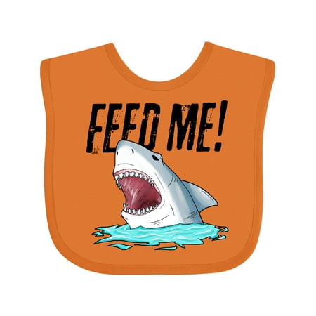 

Inktastic Feed Me with Shark Head Gift Baby Boy or Baby Girl Bib