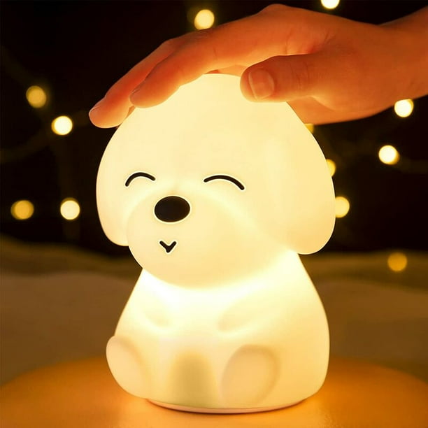 Luz de noche para cachorros para habitación de niños, luz de noche para niños, regalos de habitación de bebés y niñas, luces de noche para guardería, lámpara portátil para perros, lámpara de animales,
