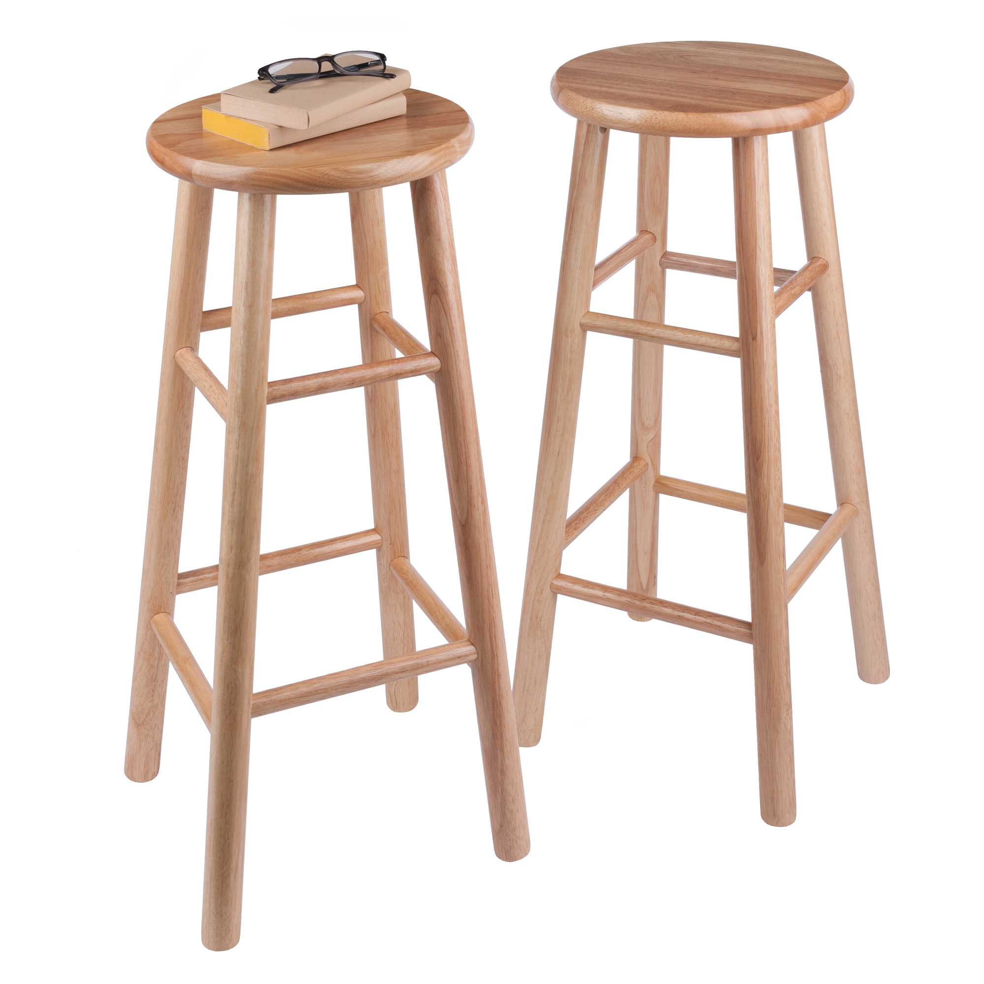 Winsome All Natural 30 in. Beveled Seat Bar Stools - Set of 2 - image 4 of 6