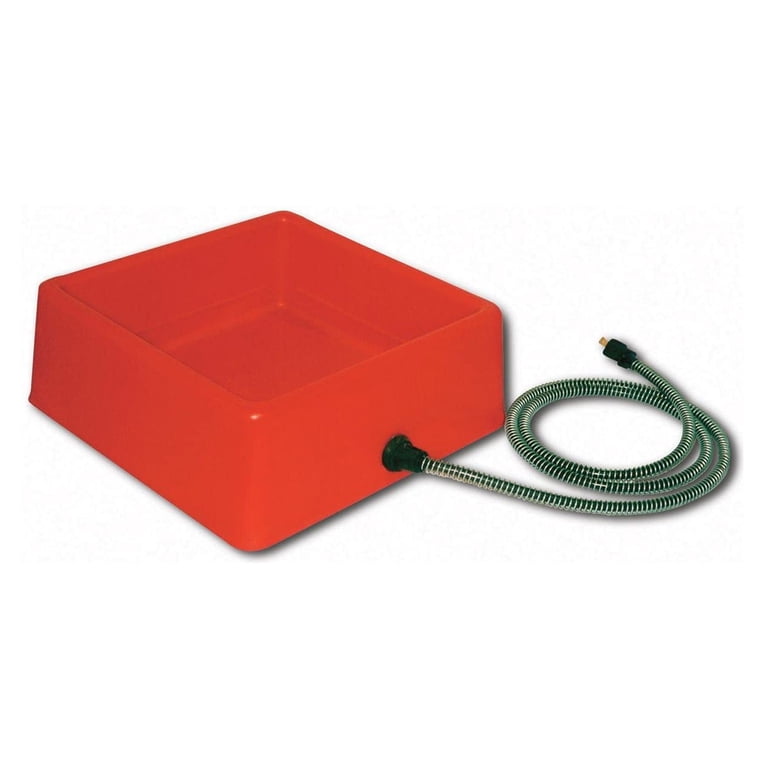 Farm Innovators Square Heated Water Bowl, 1.25 Gallon Red photo 1