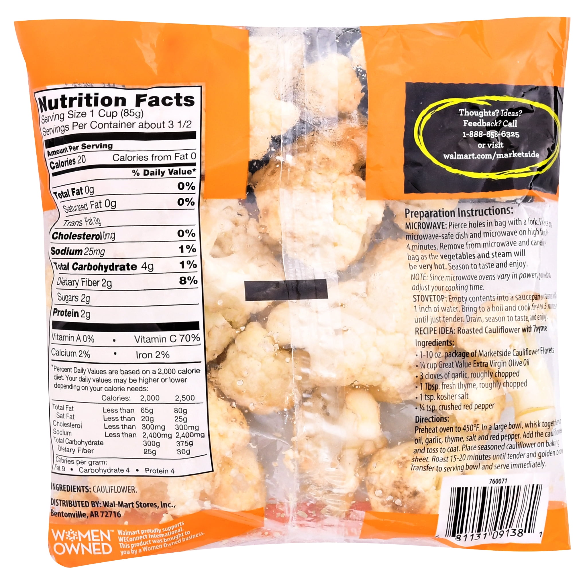 Marketside Cauliflower Florets, 10 oz
