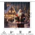 thumbnail image 2 of Santa Claus Reindeer Vintage 4Pcs Shower Curtain Set Shower Curtain Set with Carpet Bath Mat, 2 of 8