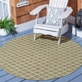 thumbnail image 3 of Safavieh Courtyard Hilbert Geometric Indoor/Outdoor Area Rug, Green/Beige, 5'3" x 5'3" Round, 3 of 12