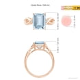 thumbnail image 4 of ANGARA Natural Twist Shank Emerald Cut 3 ct Aquamarine Statement Ring in 14K Rose Gold for Women (Size-10x8mm) | March Birthstone, Anniversary, Jewelry Gift for Women | Natural Aquamarine Ring, 4 of 9