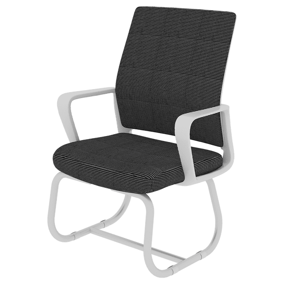taoruifang Mesh and Iron Mesh Back Home and Office Ergonomic Lumbar Support and Thick Cushion Desk Chair, White/Black