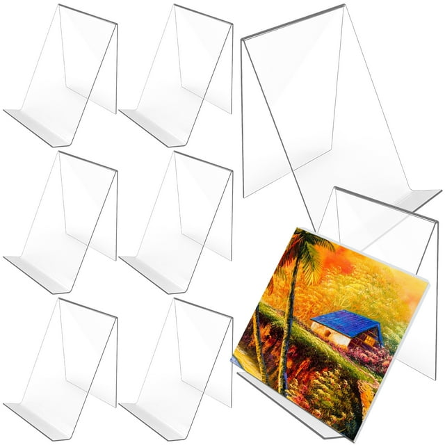 8 Uds. Porta revistas transparentes soporte de exhibición de libros acrílico transparente soporte para folletos Oficina