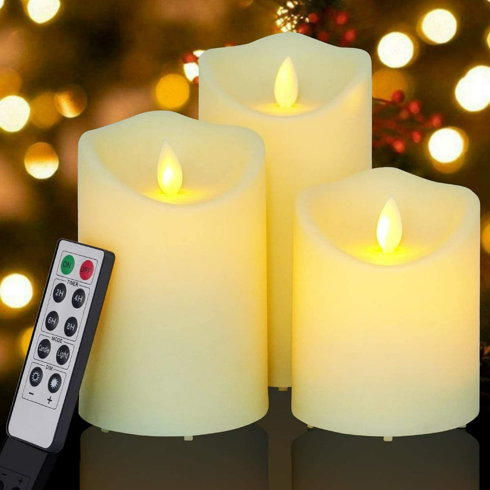 Flickering Flameless Candles Outdoor Waterproof Battery Operated Candle
