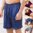 thumbnail image 6 of Fule Men's Home Silk Satin Pajamas Shorts Nightwear Pyjamas Pants Sleep Bottoms, 6 of 9