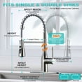 thumbnail image 5 of Sunrinx Pull Down Kitchen Faucet Brushed Nickel 3-Spray Stainless Steel Sink Faucet, 5 of 9