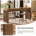 thumbnail image 4 of Finmind 63" Bar Table for 4, Counter Height Pub Table, Bistro, Rustic Brown, 4 of 7