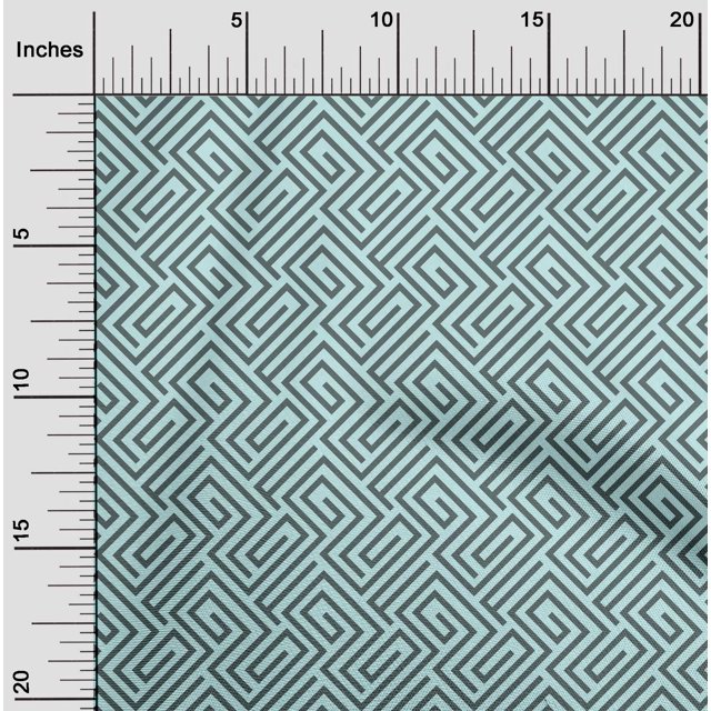 oneOone Cotton Flex Fabric Greek Key Geometric Print Fabric BTY 40 Inches Wide