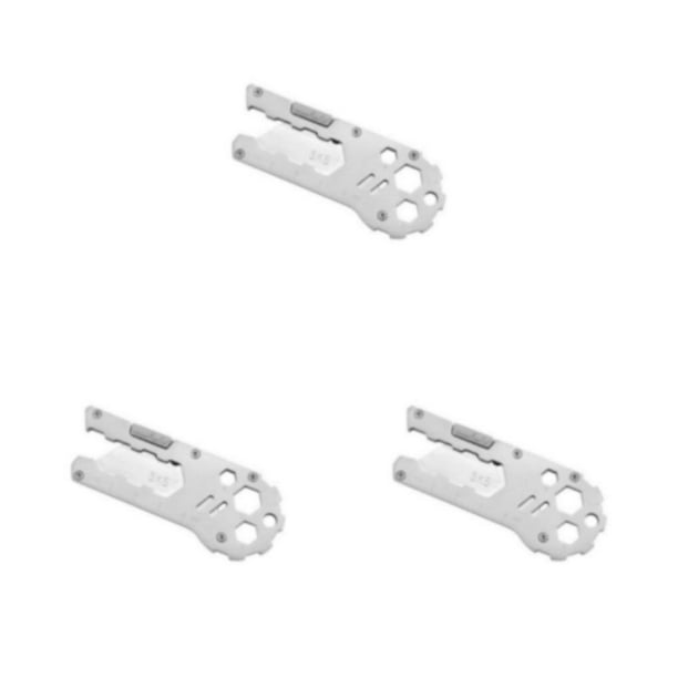 Bearachild EDC Camping Multitool Mini Pocket Chopper Lock Multiusos al aire libre Llavero multifuncional Autoensamblaje para supervivencia Plata Type1 NO1