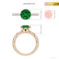 thumbnail image 5 of ANGARA Classic Round Lab Grown 1.75 Ct Emerald Crescent Engagement Ring for Women in 14K Rose Gold (Size-8mm) | May Birthstone, Birthday, Anniversary, Jewelry Gift for Women | Lab-Grown Emerald Ring, 5 of 8