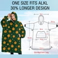 thumbnail image 4 of Oversized Wearable Blanket Hoodie,Dark Green Star Sun Pattern Sherpa Blanket Hoodie with Super Pockets,Super Warm Fuzzy Pullover for Women & Men, 4 of 6