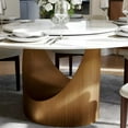 thumbnail image 3 of Modern Round Dining Table for 6, Circle Dining Room Table Built in Lazy Susan, 60" Sintered Stone White Dining Table Top with Carbon Steel Pedestal for Dining Room (Table Only), 3 of 6