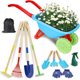 thumbnail image 1 of Juego de herramientas de jardinería para niños, juego de jardinería para niños, juguetes de excavación para patio trasero al aire libre con carretilla, pala, rastrillo, paleta, tenedor, regalos de, 1 of 7