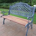 thumbnail image 3 of Oakland Living Mississippi High Back Cast Iron and Wood Bench in Antique Bronze Finish, 3 of 3