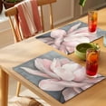 thumbnail image 4 of Placemat Set of 4 Watercolors Pink Flowers Placemats for Dining Table Floral Plant Washable Table Mats for Kitchen and Party Decor Indoor & Outdoor Use, 4 of 8