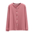 thumbnail image 5 of Cmfcve Knitted Fleece Cardigan for Women Button Up Sweaters Long Sleeve Fall Casual Cropped Cardigan Jackets Warm Outerwear Tops, 5 of 7