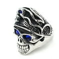thumbnail image 3 of K-KED Mens Stainless Steel Punk Outlaw Biker CZ Skull Ring for Men Size 7-14-7, 3 of 9