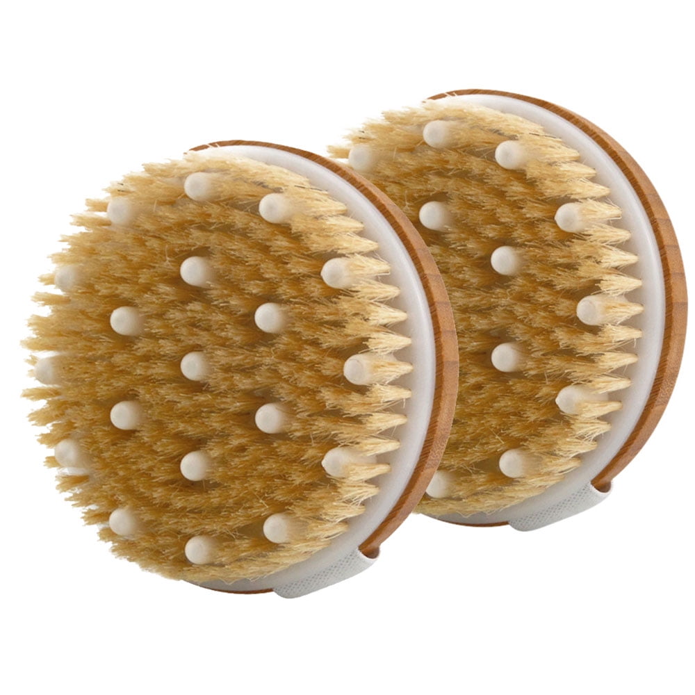 Aosijia 2 Pack Dry Body Brush, Exfoliating Brush With Soft Massage